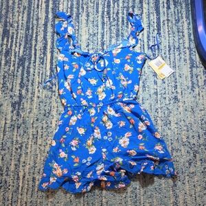 BeBop Blue Floral Kids Romper